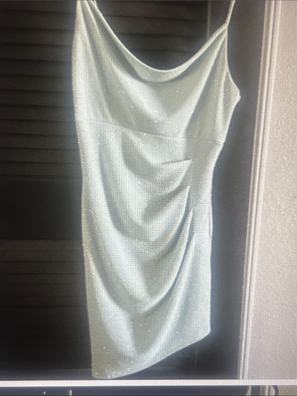 City Studio Light Mint Satin Cowl Mini Dress